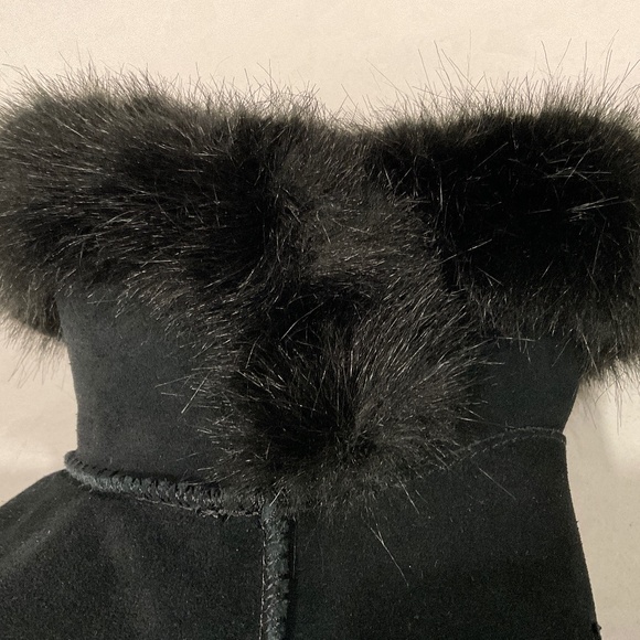 UGG Australia Cathie Black Suede Faux Fur Bootie Size 7 NEW WITH TAG - Picture 7 of 8